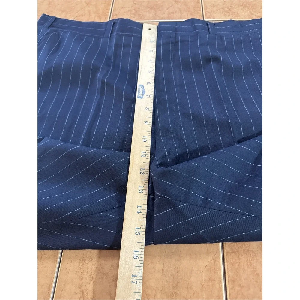 Towncraft Plus Men's Suit Sz 44R Blue Pinstripe Pants‎ 42 x 30 USA Union Made